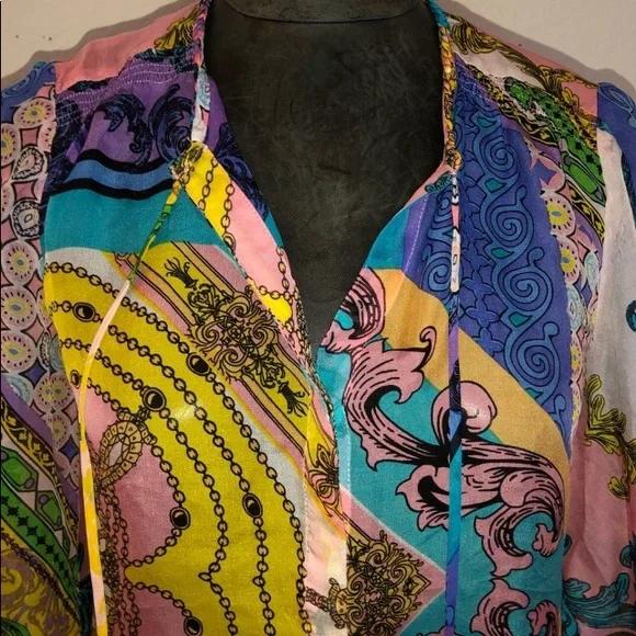 Hale Bob Silk Semi-Sheer Blouse - Picture 6 of 8